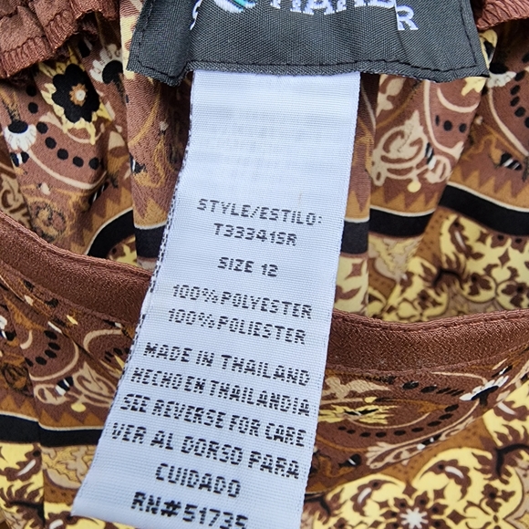 90s Y2K Earth tones scarf Skirt Size 12 - Picture 7 of 8